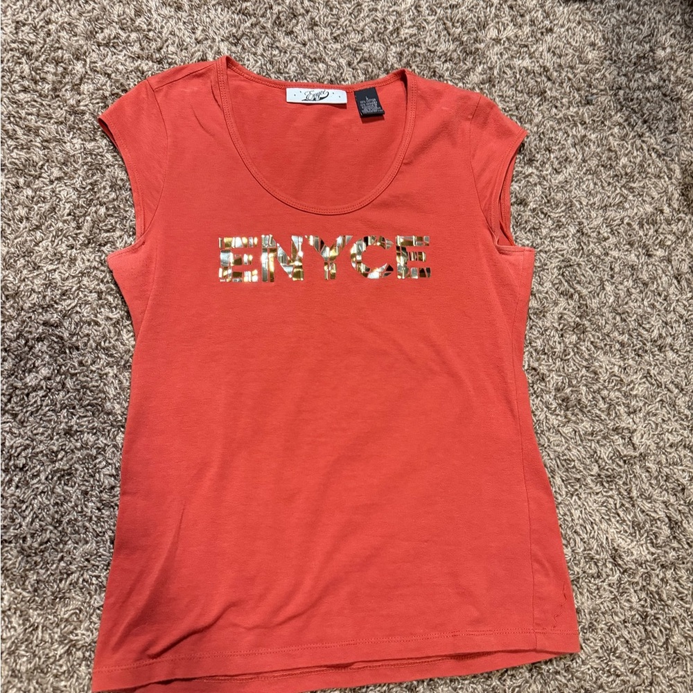 Y2K Enyce Women's Coral Tee with Gold Accents